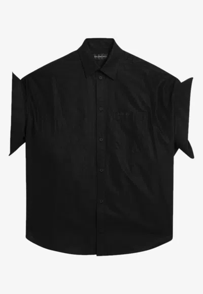Balenciaga Turn-up Sleeves Shirt In Black