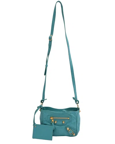 Balenciaga Turquoise Lamb Leather Mini Hip Classic Crossbody Bag (authentic  Pre-loved) In Blue