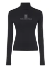 Balenciaga Women Turtleneck With Lettering Logo On The Front In Multi