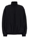 Balenciaga Slate Tech Fabric Oversize Windbreaker In Black