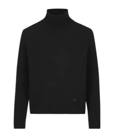 Balenciaga Turtleneck Knit Jumper In Black