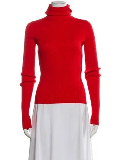 Pre-owned Balenciaga Turtleneck Long Sleeve Top In Red