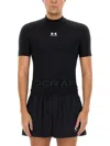 Balenciaga Men's Under Amour Mock Neck Short Sleeve T-shirt In Black