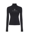 Balenciaga Women Turtleneck With Lettering Logo On The Front In Black