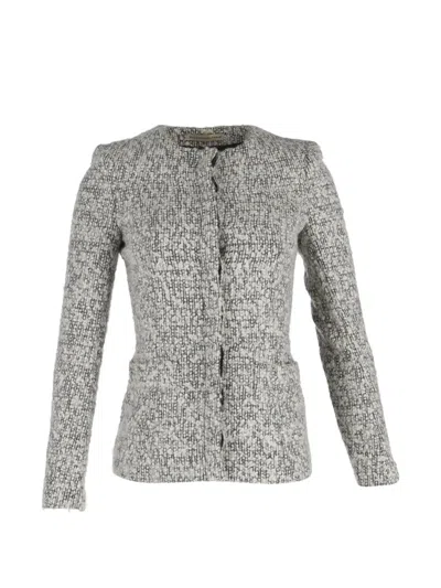 Pre-owned Balenciaga Tweed Buttoned Jacket In Gray