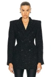 Balenciaga Women's Tweed Button Up Jacket In Black