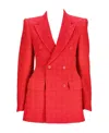 Balenciaga Tweed Double-breasted Jacket In Red