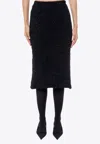 Balenciaga Tweed Knitted Midi Skirt In Black