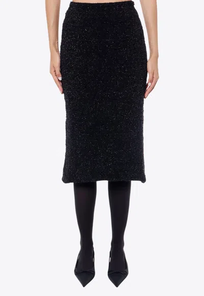 BALENCIAGA TWEED KNITTED MIDI SKIRT