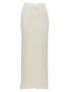 Balenciaga Off White High Waist Long Tweed Skirt In White