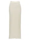 Balenciaga Off White High Waist Long Tweed Skirt In White
