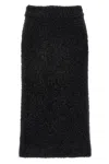 Balenciaga Tweed Midi Skirt In Black