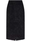 Balenciaga Cotton Tweed Knitted Midi Skirt In Black