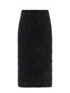Balenciaga Tweed Midi Skirt In Black