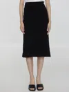 Balenciaga Tweed Midi Skirt In Black
