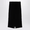 Balenciaga Cotton Tweed Knitted Midi Skirt In Black