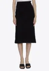 Balenciaga Tweed Midi Skirt In Black