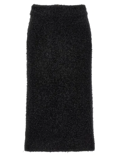 Balenciaga Women Boucle Midi Skirt In Black