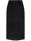 Balenciaga Tweed Midi Skirt In Black