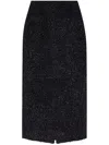 Balenciaga Tweed Midi Skirt In Black