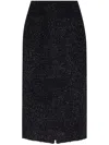 Balenciaga Cotton Tweed Knitted Midi Skirt In Black