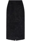 Balenciaga Cotton Tweed Knitted Midi Skirt In Schwarz