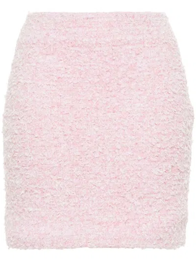 Balenciaga Tweed Mini Skirt In Pink