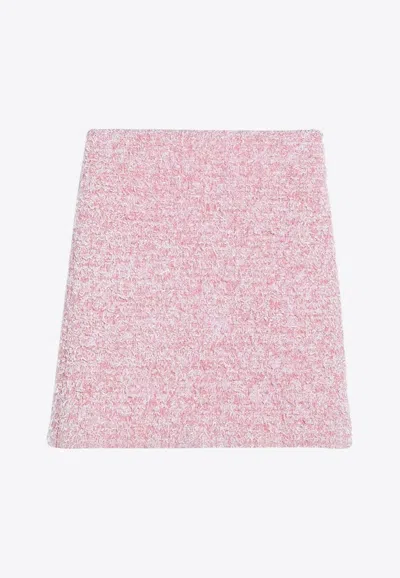 Balenciaga Pink Cotton Blend Tweed Mini Skirt