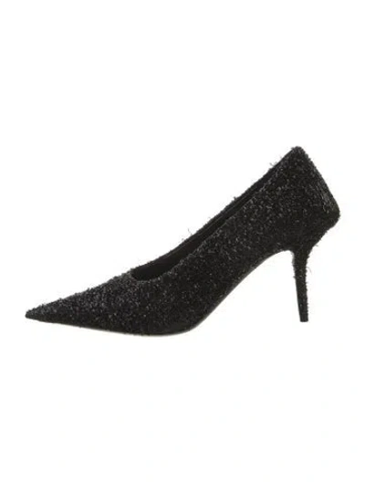 Pre-owned Balenciaga Tweed Pumps In Black