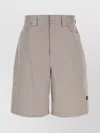 Balenciaga Twill Bermuda Shorts With Belt Loops And Pockets In Neutral