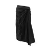Balenciaga Draped Black Skirt In Cupro Twill In Black