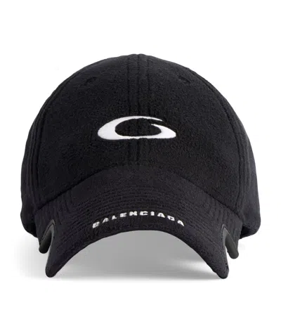Balenciaga Twill Logo Baseball Cap In Black