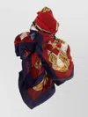 Balenciaga Twill Scarf With Bold Print Design In Multi