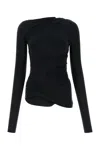 Balenciaga Draped-design Long-sleeve Top In Black