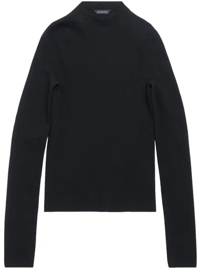 Balenciaga Gerippter Pullover In Black