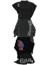 Balenciaga Women's Twisted Dress In Black In Grey