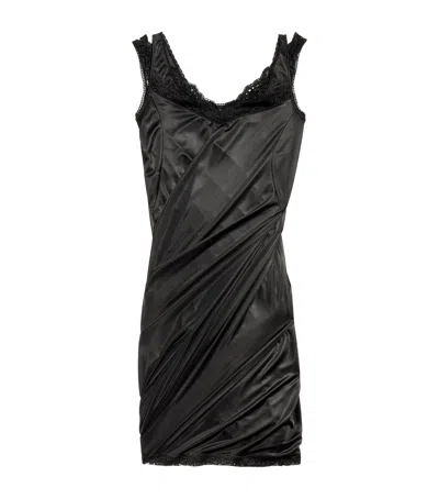 Balenciaga Twisted Mini Slip Dress In Black