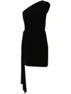 Balenciaga Twisted One-shoulder Mini Dress In Black