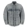 Balenciaga Twisted Sleeve Denim Jacket 'blue Skies'