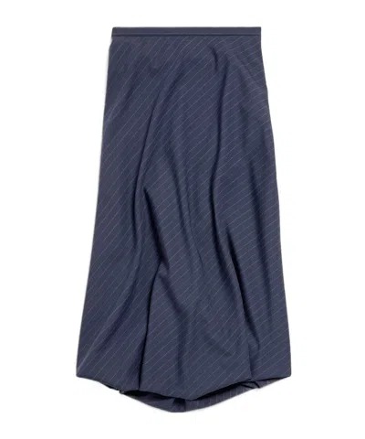 Balenciaga Twisted Tailored Skirt In Blue
