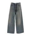 Balenciaga Twisted Wide-leg Jeans In Gray