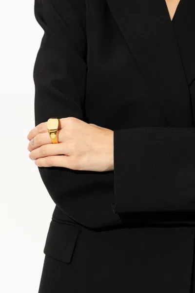 Balenciaga Two-finger Signet Ring In Gold