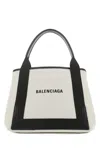 Balenciaga Md Navy Cabas Canvas Tote Bag