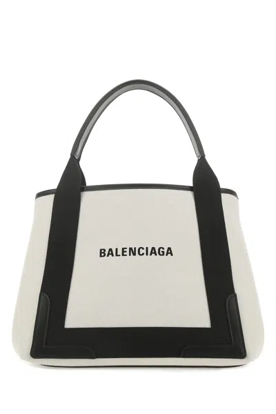 BALENCIAGA TWO-TONE CANVAS HANDBAG
