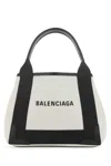 Balenciaga Two-tone Canvas Small Cobas Navy Handbag In Multi