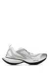 Balenciaga Two-tone Mesh And Fabric Circuit Sneakers In Whitesilver