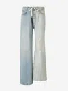 Balenciaga Fifty-fifty Light Blue Jeans With Asymmetric Legs In Denim Women In Blue