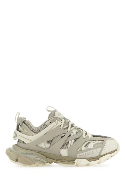 Balenciaga Two-tone Synthetic Leather And Fabric Sneakers In Gray