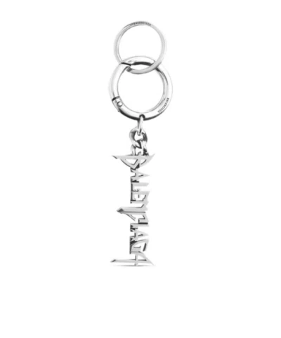 Balenciaga Typo Metal Keychain In White