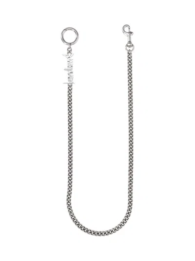 BALENCIAGA BALENCIAGA "TYPO METAL" TROUSER CHAIN SILVER-PLATED